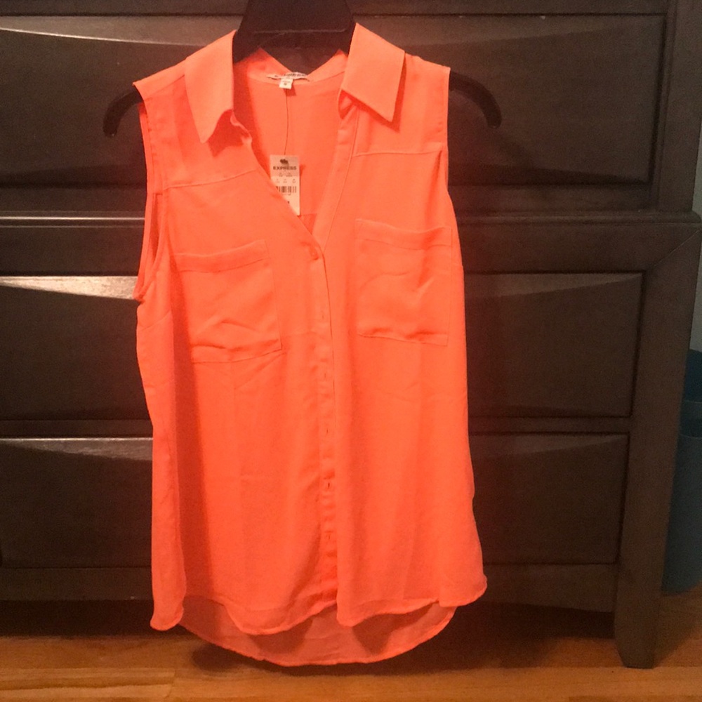 Express Portofino sleeveless shirt in coral